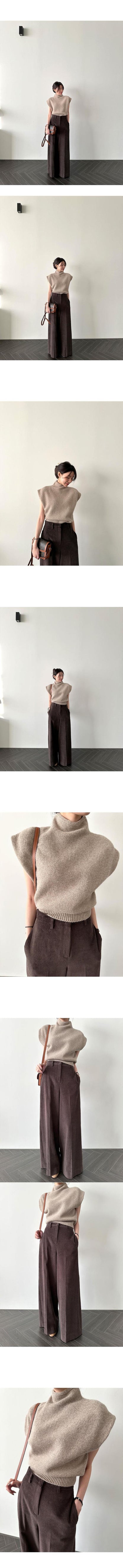 Hoher Kragen Lose All-matching Ärmellose Strickwaren Pullover Top Frauen