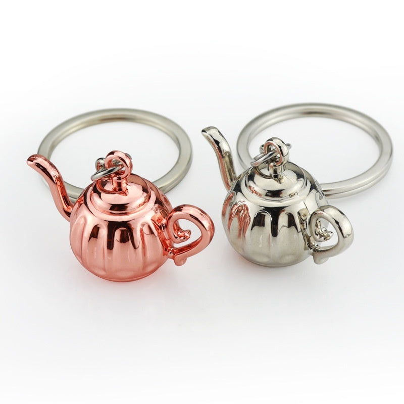 3D Coffee Keychain Metal Car Key Pendant
