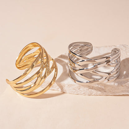 Pulsera geométrica brillante multicapa de moda para mujer