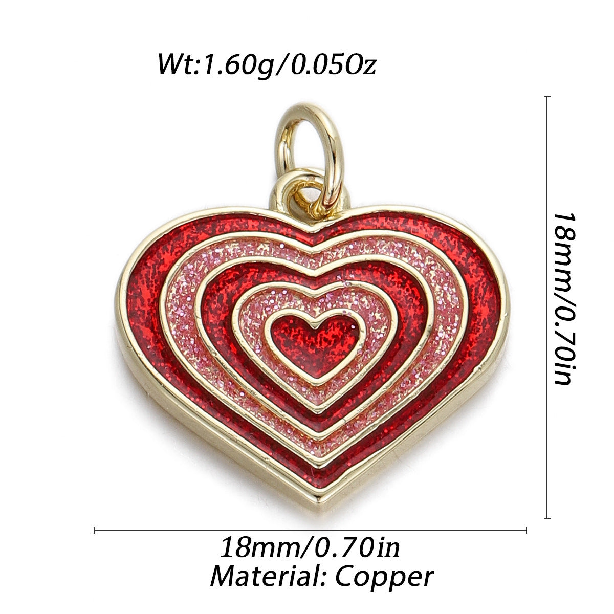 Oil Dripping Red Love Pendant Micro Inlaid Zircon Accessories