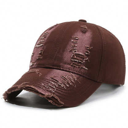 Gorra de béisbol vintage Street Hole para hombre, estilo vaquero antiguo lavado