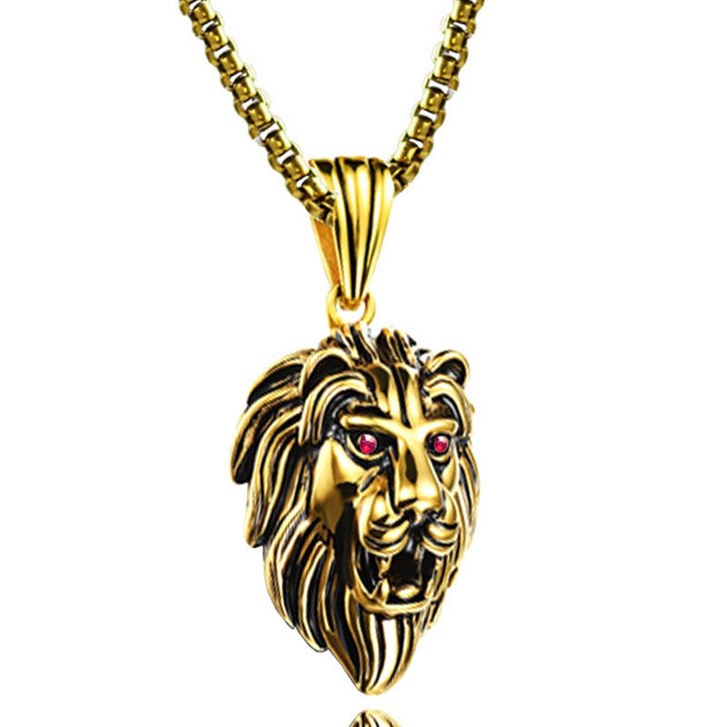 Retro Lion's Head Stainless Steel Domineering Necklace