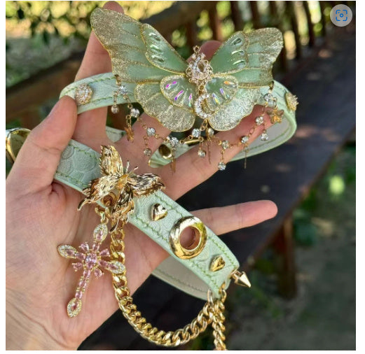 French Sweet Green Butterfly Necklace For Women