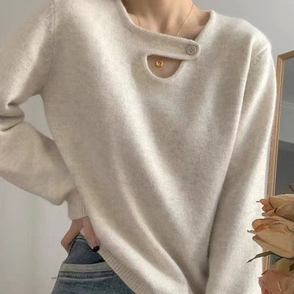 Suéter grueso de punto francés estilo retro coreano suave