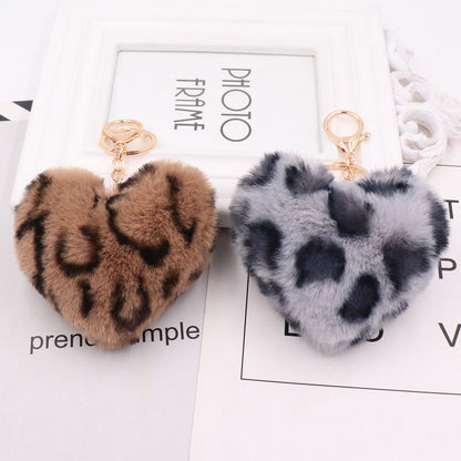 Llavero de corazón de peluche para mujer