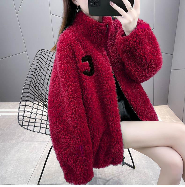 Fleece Lined Padded Warm Keeping Polar Fleece Cardigan Coat Outerwear
