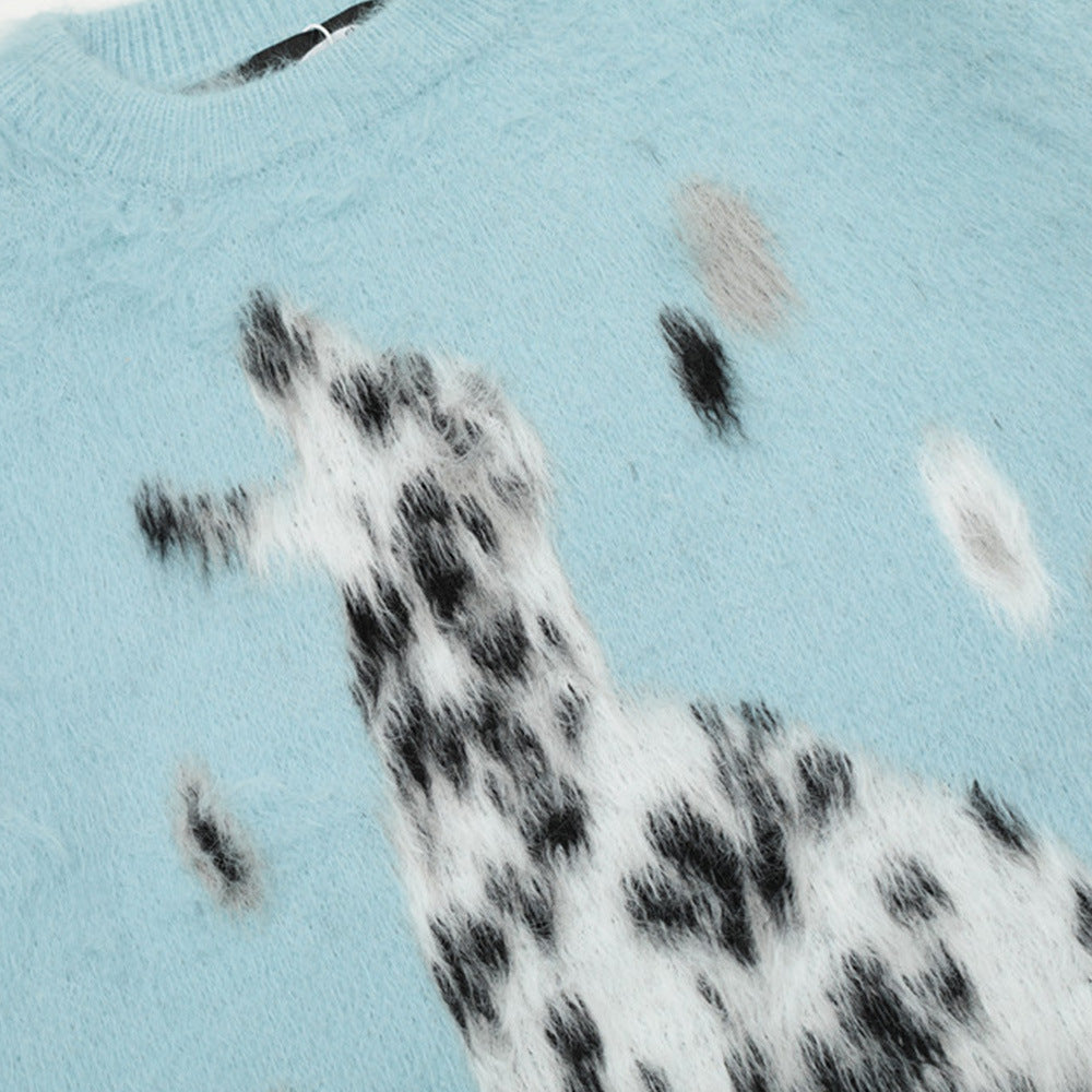 Animal Cat Jacquard Casual Sweater Men's FallWinter