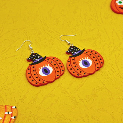 Halloween-Tag-Ornament, bunte Geisteraugen, lustige Acryl-Ohrringe für Frauen