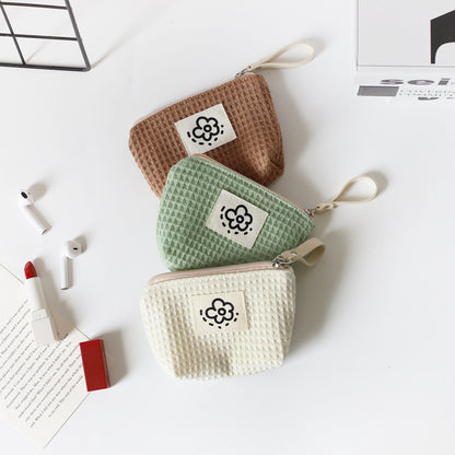 Bonita y sencilla bolsa de almacenamiento con forma de gofre para mujer