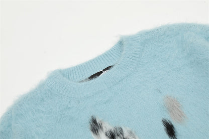 Animal Cat Jacquard Casual Sweater Men's FallWinter