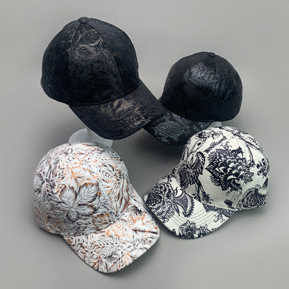 Gorras de béisbol con estampado de cuero puro estilo coreano