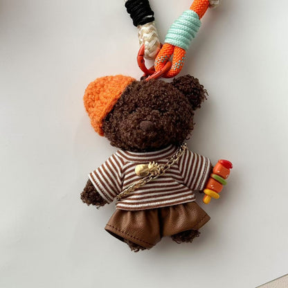 Llavero con colgante de peluche de oso con personalidad de moda
