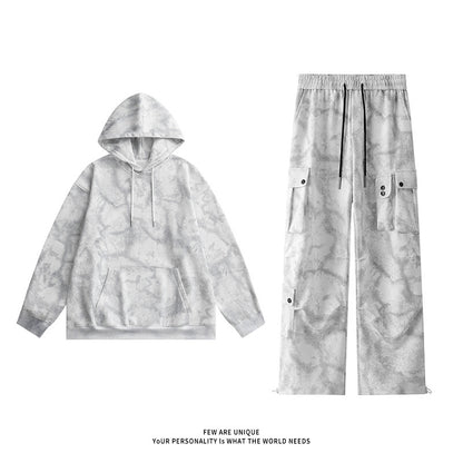 Tie Dye Sweater Pants Casual Suit Men - BAGMODA