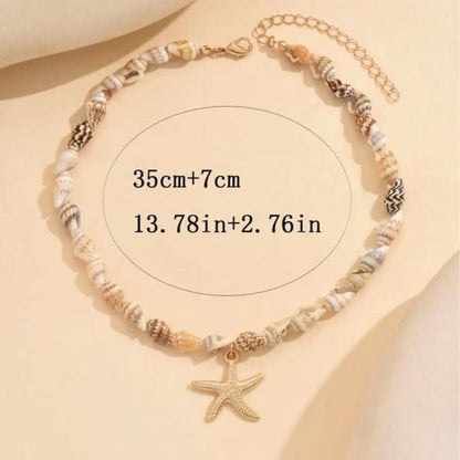 Collar de cuentas de concha para mujer, moda, perla, concha creativa