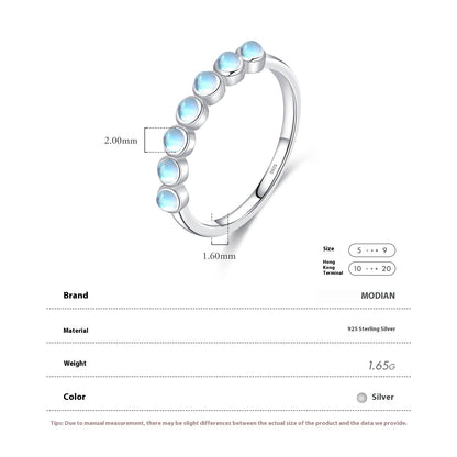 MODIAN MODIAN S925 Sterling Silber Temperamentvoller Mondsteinring