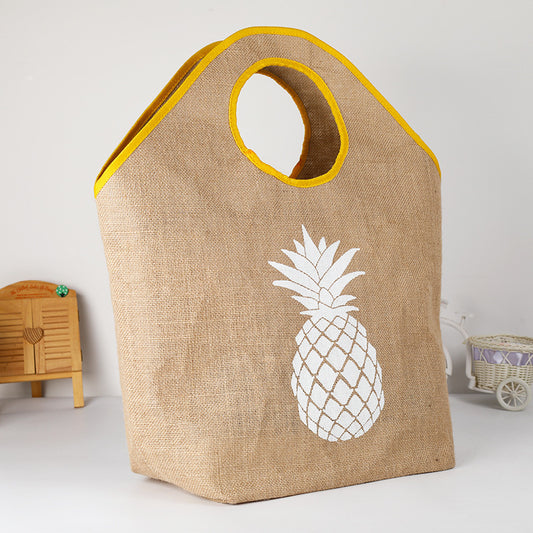 Super Large Beach Bag Waterproof Rubberized Coarse jute bag shopping portable linen bag