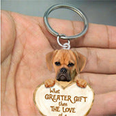 Love Dog Acrylic Key Ring Pendant