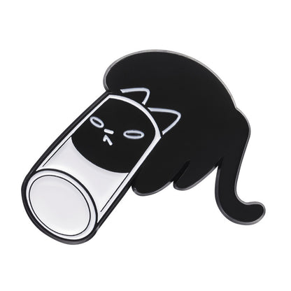 Broche de comercio exterior con forma de gato, bonito y sencillo, para bufanda, con hebilla decorativa que combina con todo.