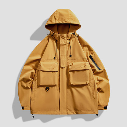 Herbst Lose Cargo Casual Übung Mit Kapuze Mantel Outdoor Winddicht Jacke Männer