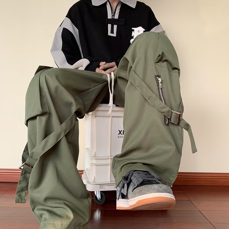 Loose Straight Cargo Pants Men - BAGMODA