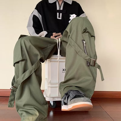 Loose Straight Cargo Pants Men - BAGMODA