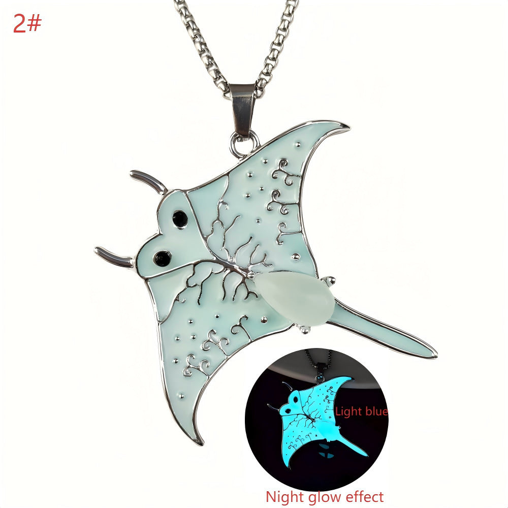 Ocean Wind Luminous Manta Ray Necklace Luminous Beach Accessories