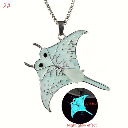 Collar luminoso de manta raya con viento oceánico, accesorios de playa luminosos