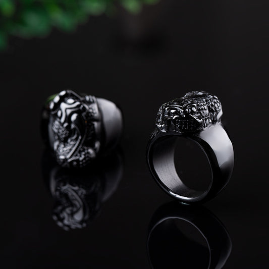 Natural Gold Sheen Obsidian Pixiu Ring Thumb Ring Domineering