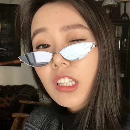Neu Nette Sexy Sunglases Retro Cat Eye Sonnenbrille Frauen Metall Dreieck Vintage Cateye Sonnenbrille 