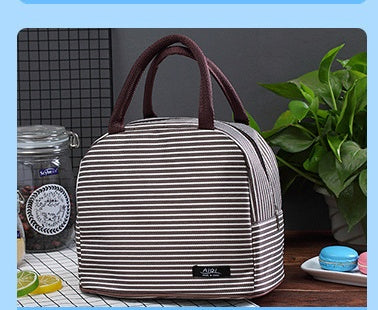 New Oxford cloth striped large insulation lunch bag portable breast milk preservation package insulation camping lunch box package wholesale