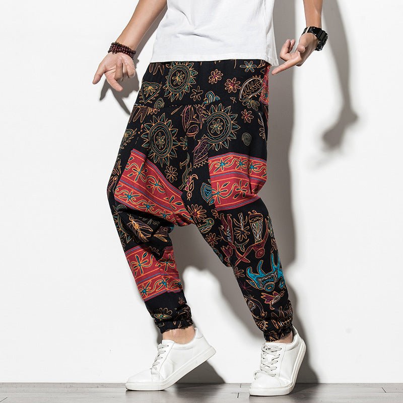 Summer Chinese Wind Bundle Foot Pants For Men Fattening - BAGMODA