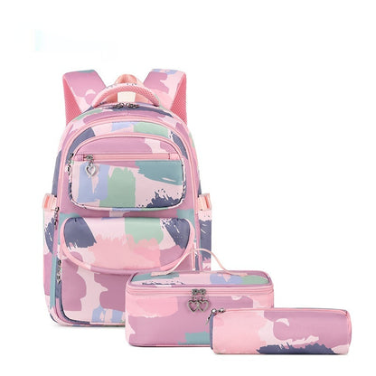 Neuer bedruckter dreiteiliger modischer Schulrucksack