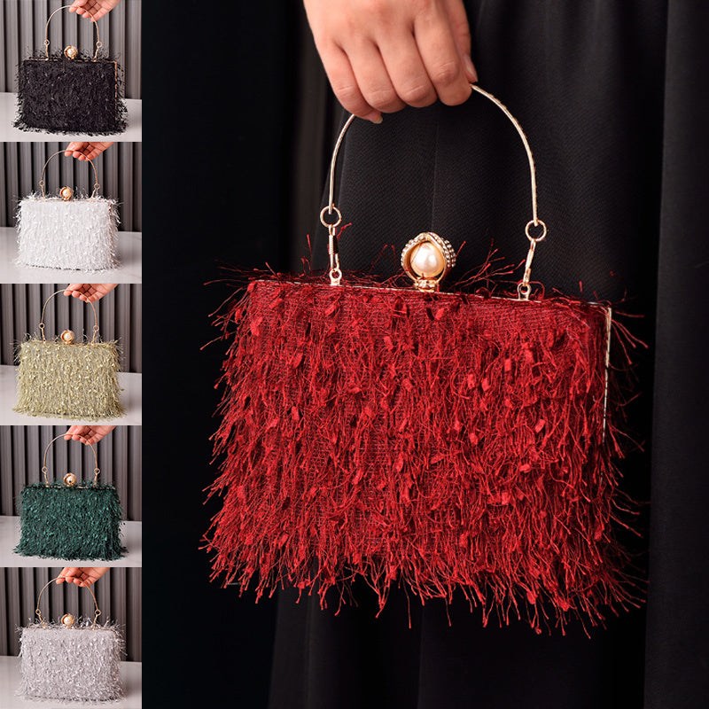 Tassel Party Evening Bag Fashion Luxury Designer Square Bags Crossbody Shoulder Bag Ladies