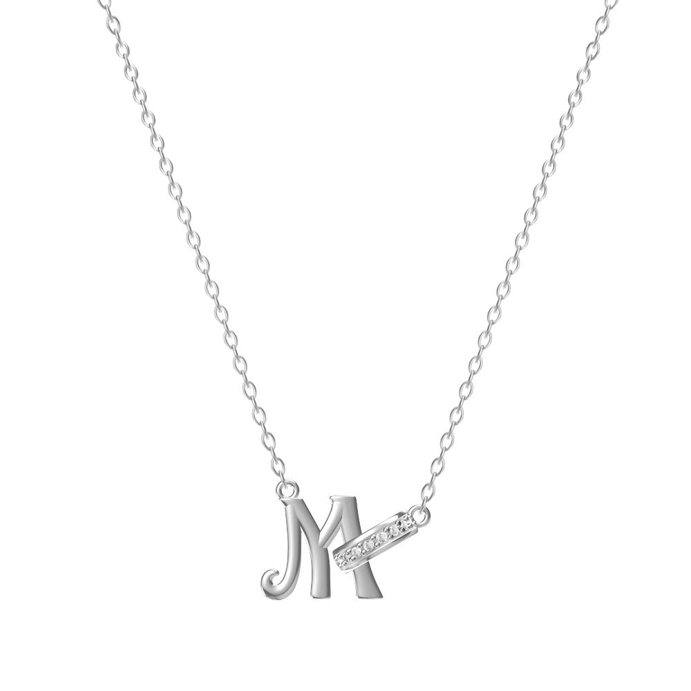 Women's 26-letter Necklace With Diamond Titanium Steel No Fading Clavicle Chain