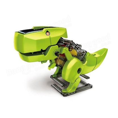Hightech-DIY 4-in-1-transformierender solarbetriebener DinoRoboter