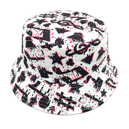 Sombrero de pescador con estampado de notas musicales, estilo europeo y americano, para verano, viajes al aire libre