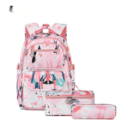 Neuer bedruckter dreiteiliger modischer Schulrucksack