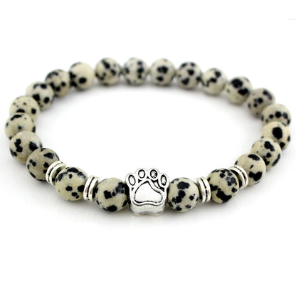 Hunde Katzenpfote Naturstein Lava Perlen Armbänder Elastisches Seil Mode Männer Frauen Unisex Armband Trendy Schmuck