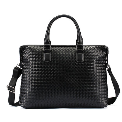Bolso de hombre, maletín grande de cuero tejido a mano, bolsos de lujo, bolsos de mano de negocios para hombre, bolsos de mano de alta calidad para portátil.