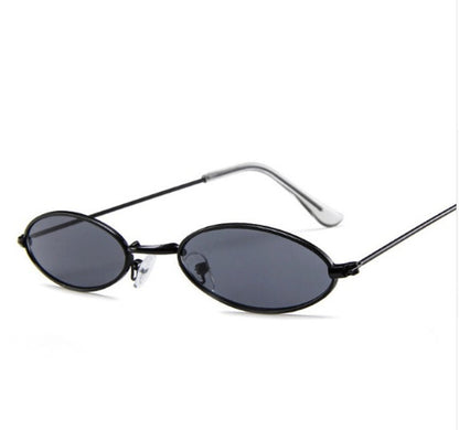 Metall-Sonnenbrille, elliptische Sonnenbrille, kleiner Rahmen, Ozean-Sonnenbrille, Persönlichkeitsbrille für Damen und Herren 