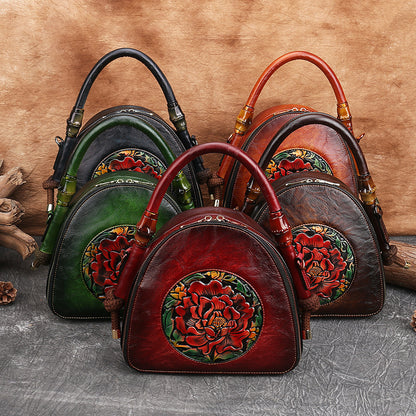 Bolso literario con diseño de concha y flores de viento nacional, bolso de hombro diagonal