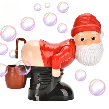 Elektrische Weihnachtsmann-Seifenblasenmaschine, Blasen mit Musik und Licht, Unterhaltungsspielzeug, Streich, lustiges Ornament, Weihnachtsgeschenke, Weihnachtsdekorationen