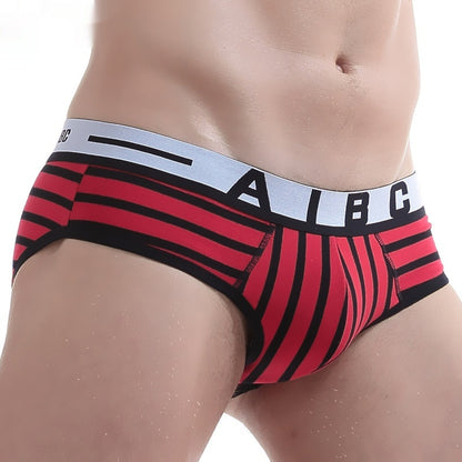 Men's Triangle Underwear Refined Cotton Striped Fashion