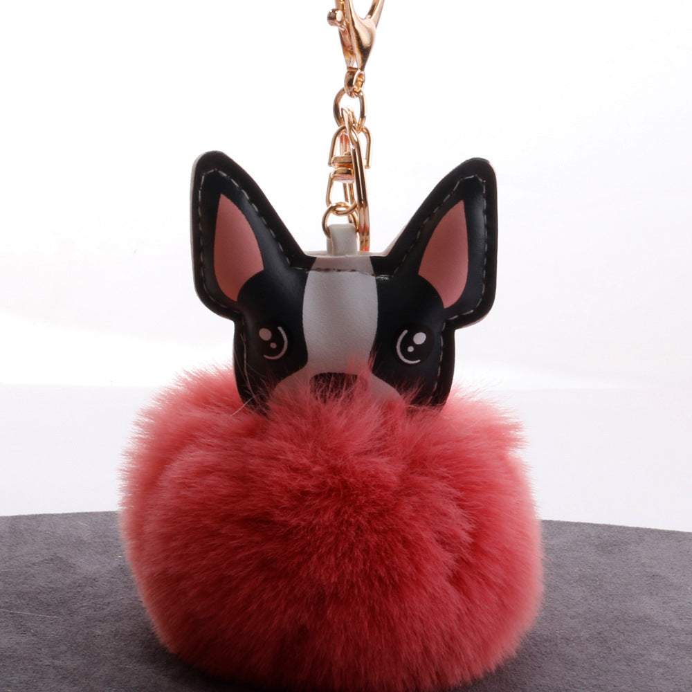 PU puppy feather ball key pendant Pendant