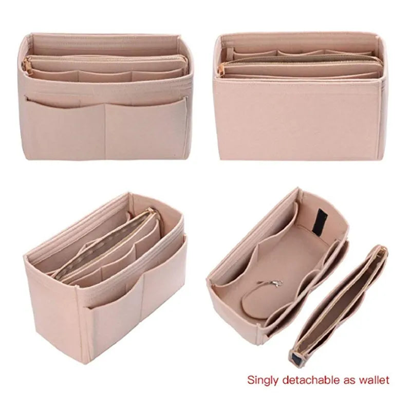 Multi pocket women's makeup bag