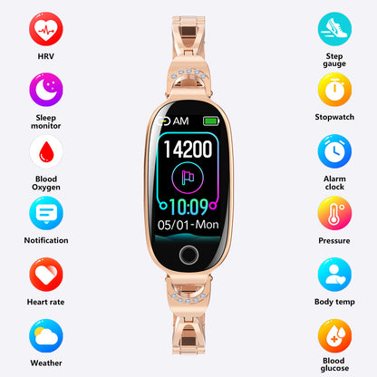 Damen Smart Watch Nicht-invasive Blutzucker-Menstruationserinnerung