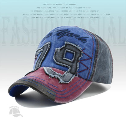 Gorra de béisbol con letras lavadas bordadas para hombre