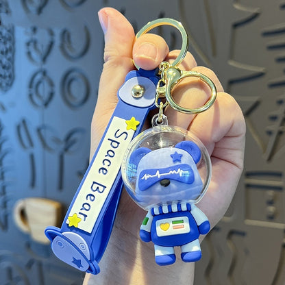 Llavero creativo de oso espacial con dibujos animados