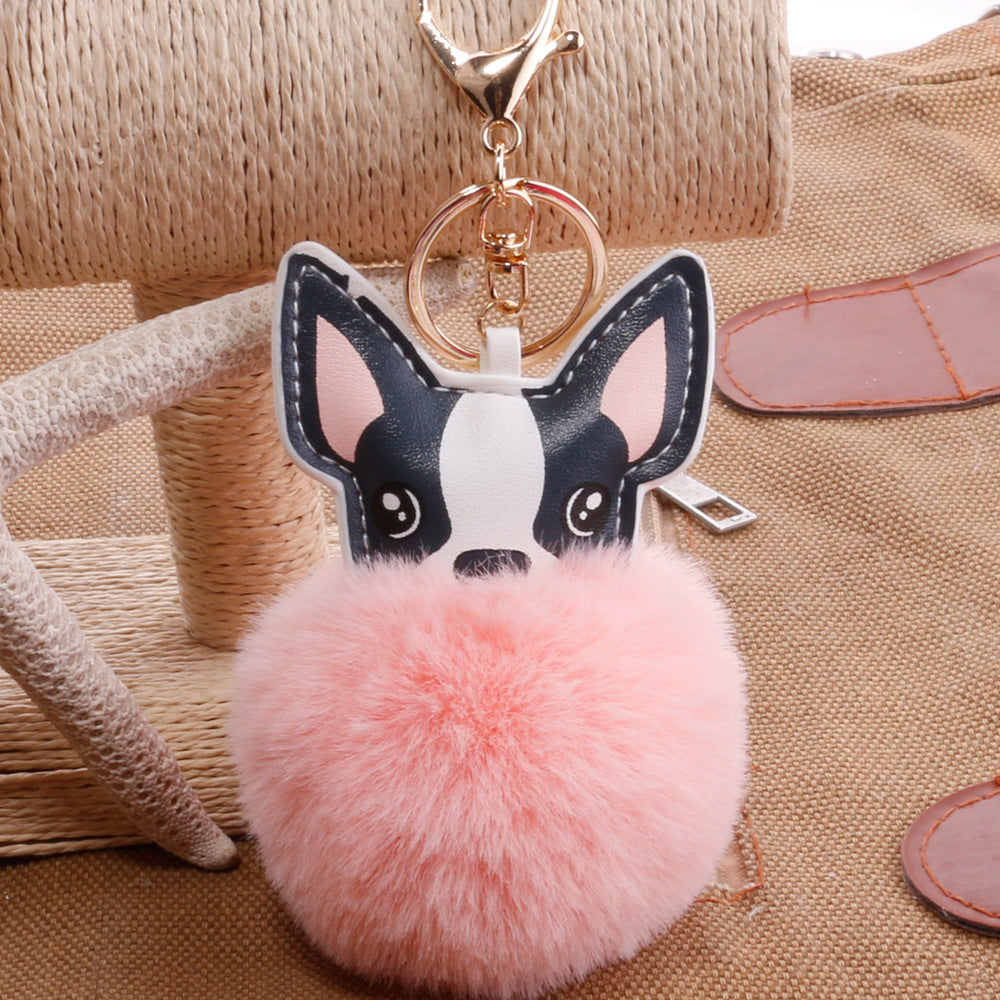PU puppy feather ball key pendant Pendant