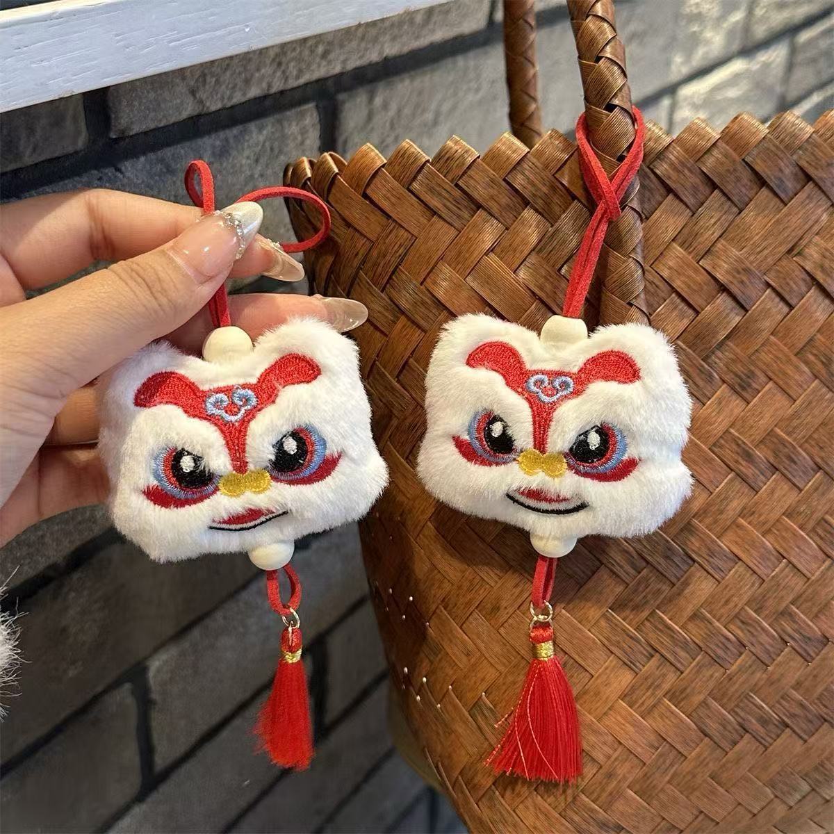 Chinese Style Plush Lion Tassel Ornament